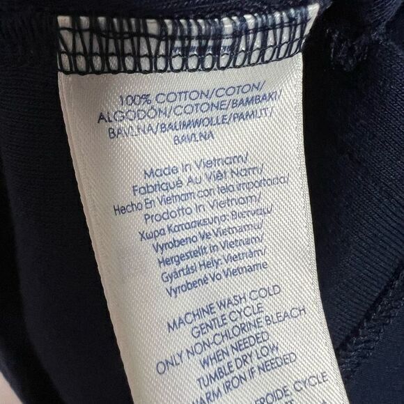 Chaps Womens Navy Midi Knit Sheath Dress Lace Up Sleeveless Casual Medium - Picture 6 of 7